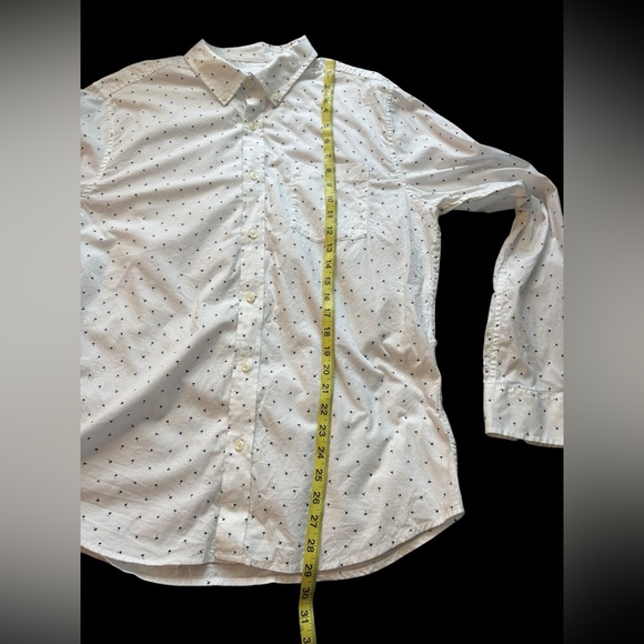 Men Goodfellow & Co Black & White Dandelion Seed Long Sleeve Button-Down Size L - Picture 5 of 8